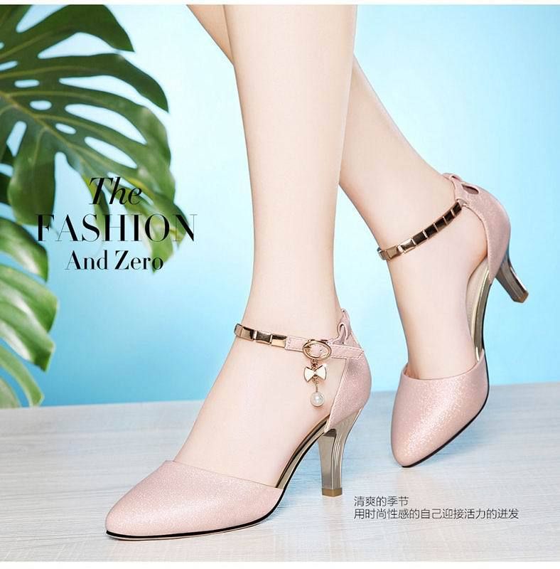 136e Fashion Casual Versatile Ladies High Heel Sandals