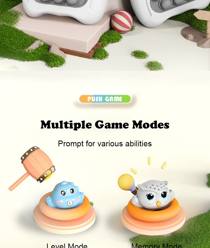 BC-6026 Pop Light Fidget Game Quick Push Bubble Game Handle Toys Boys & Girls Anti-Stress Toys with LED Game Machine Relieve Stress Toys