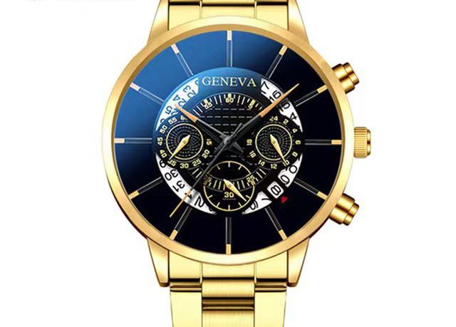 Calendar steel band watch men's large dial quartz watch men's watch foreign trade men's watch