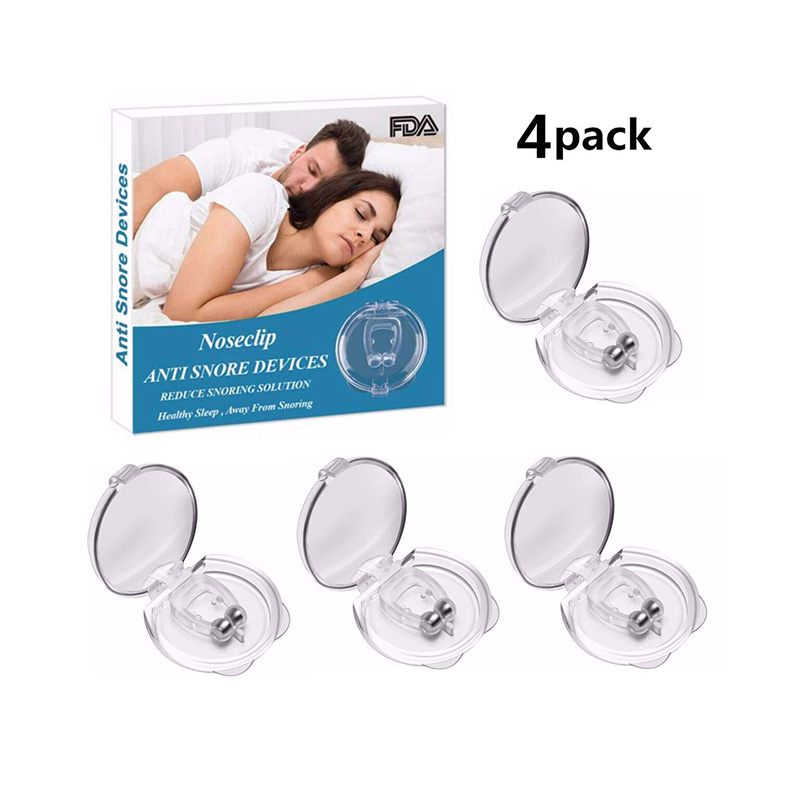 4 Pcs Silicone Magnetic Anti Snore Clip Stop Snoring Nose Device Snore Stopper Anti Snoring Devices Sleeping Aid for Men Women
