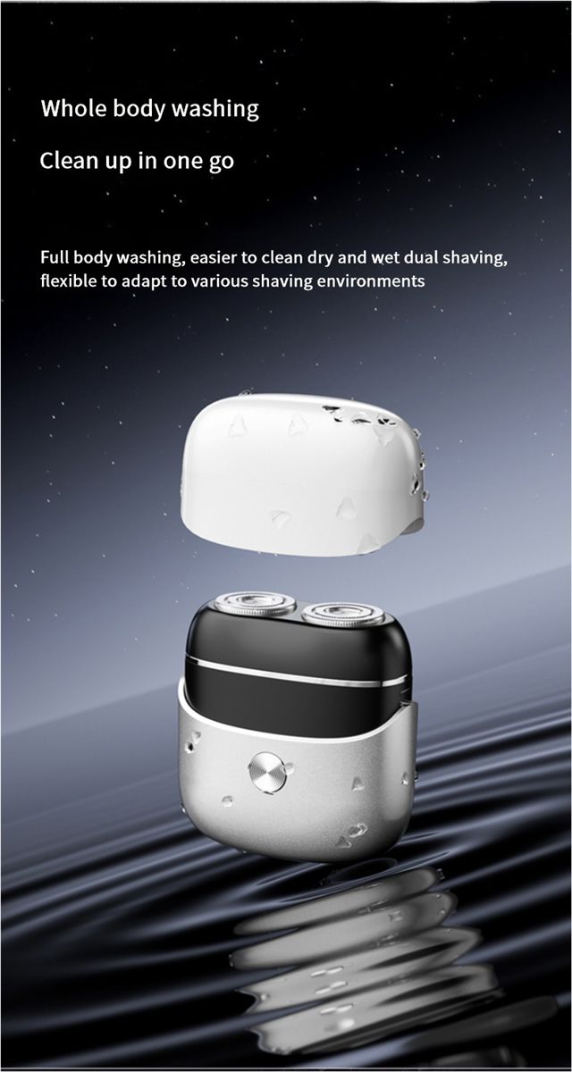 New mini electric shaver, fully washable with dual magnetic heads, suitable for home use and portable, men's facial hair trimmer