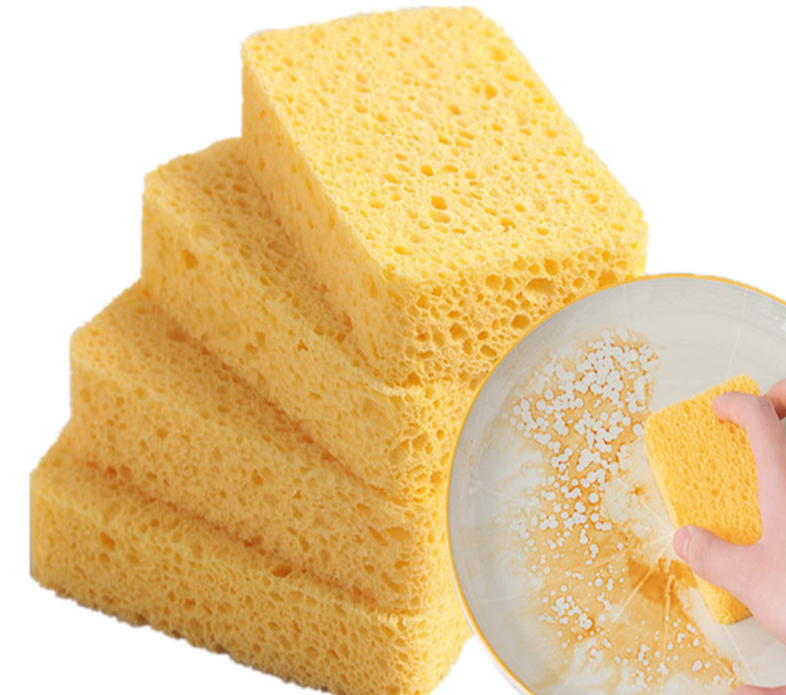1 pcs New Dishwashing Sponge Natural Wood Pulp Sponge Brush Bowl Washing Pan Sponge Kitchen Washing Tool