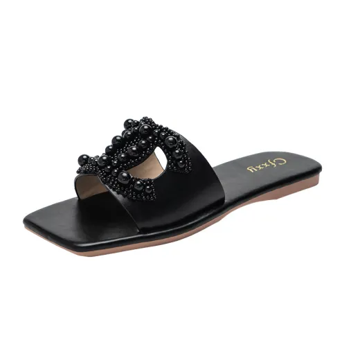 Dressy flat sandals discount for wedding black