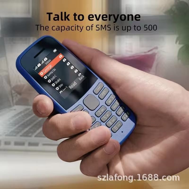 Nokia 1059/106 GSM 2G mobile bar button Dual-SIM mobile phone for students and the elderly- International Version Smartphone