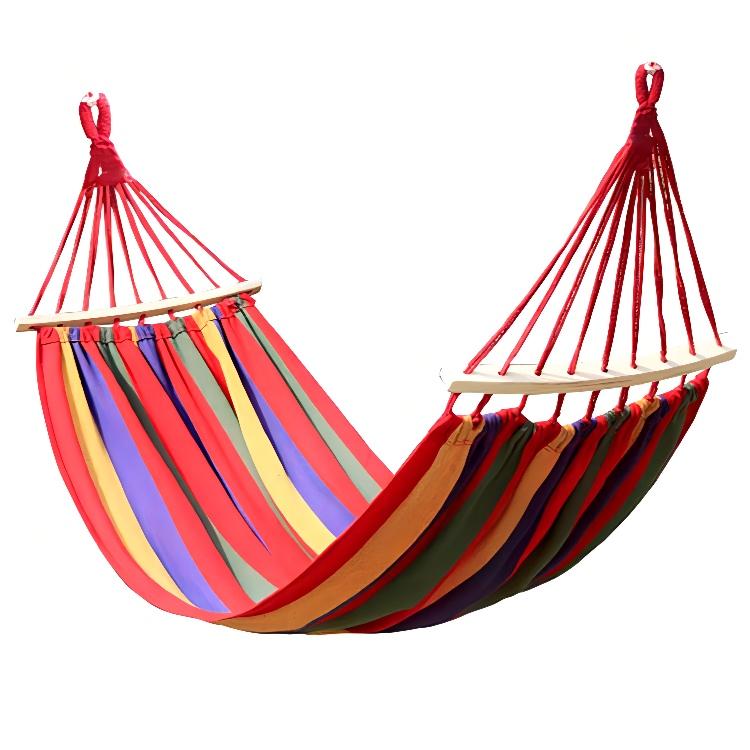 SIOYTOER Outdoor Hammock Portable Garden Hammock Sports Home Travel Camping Swing Canvas Stripe Hang Bed Hammock For Single Or Double People