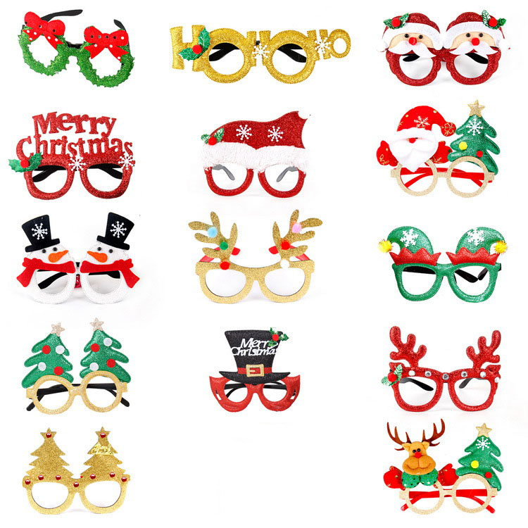 1pc Christmas Glasses Adult Kids Frame Santa Snowman Tree Glasses for Xmas Decoration