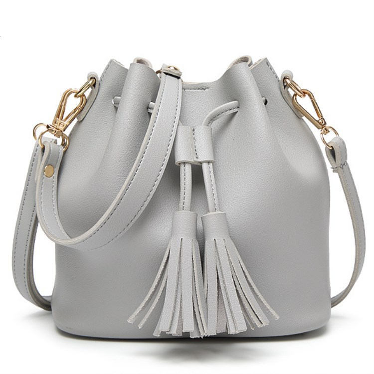 040st Women's Fashion Tassel One-Shoulder Crossbody Bucket Bag