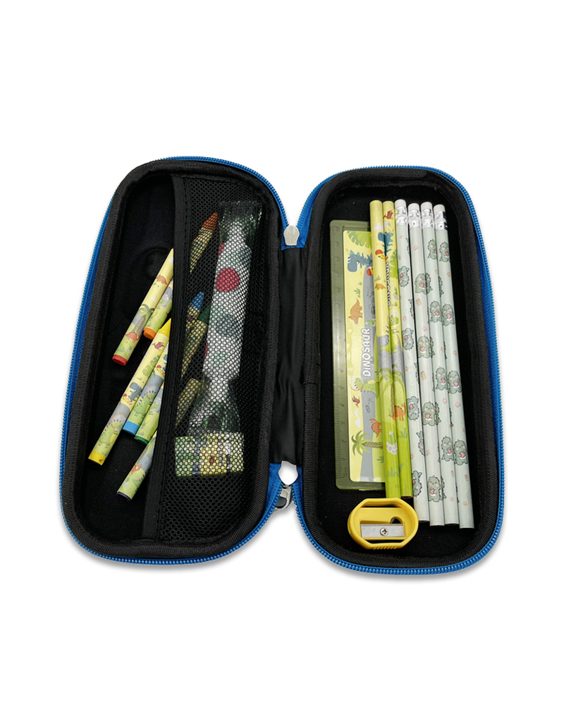 3D Embossed Pencil Box for Kids, Teens, Pencil Case for Boys, Girls, Students, Dinosaur Design, Anti-Shock, Multi Compartments, Large Capacity, School Supply, Stationery