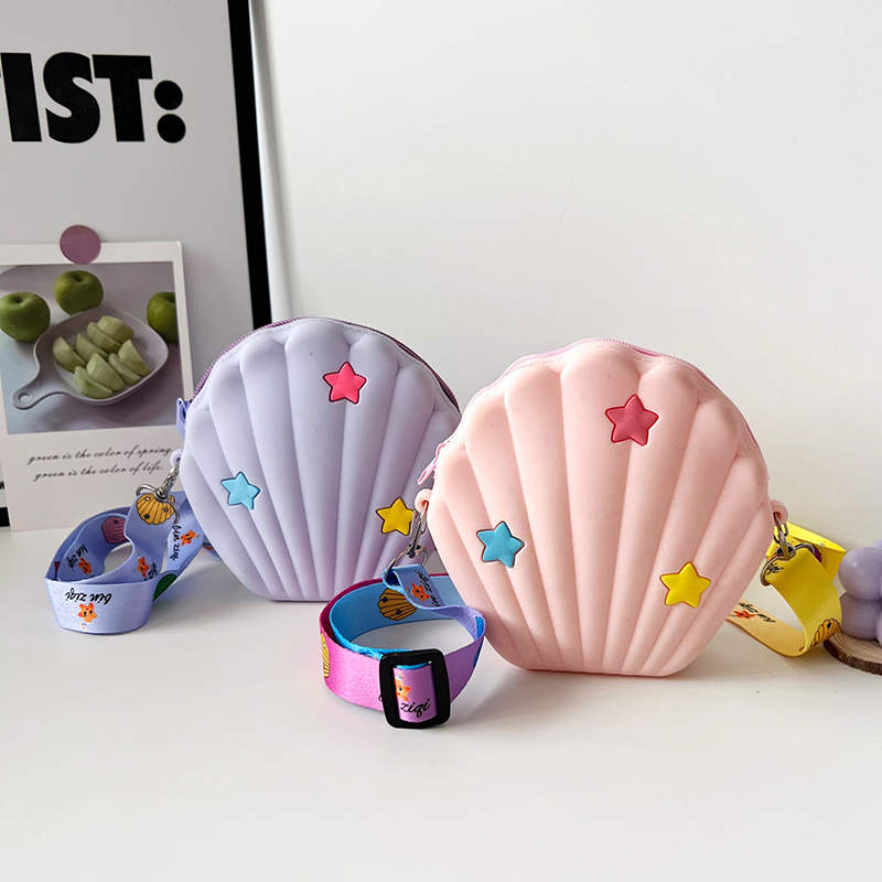 Cute Mermaidcore Mini Shell Bag Silicone Jelly Korean Fashion Children Small Bag Girls Princess Crossbody Bag