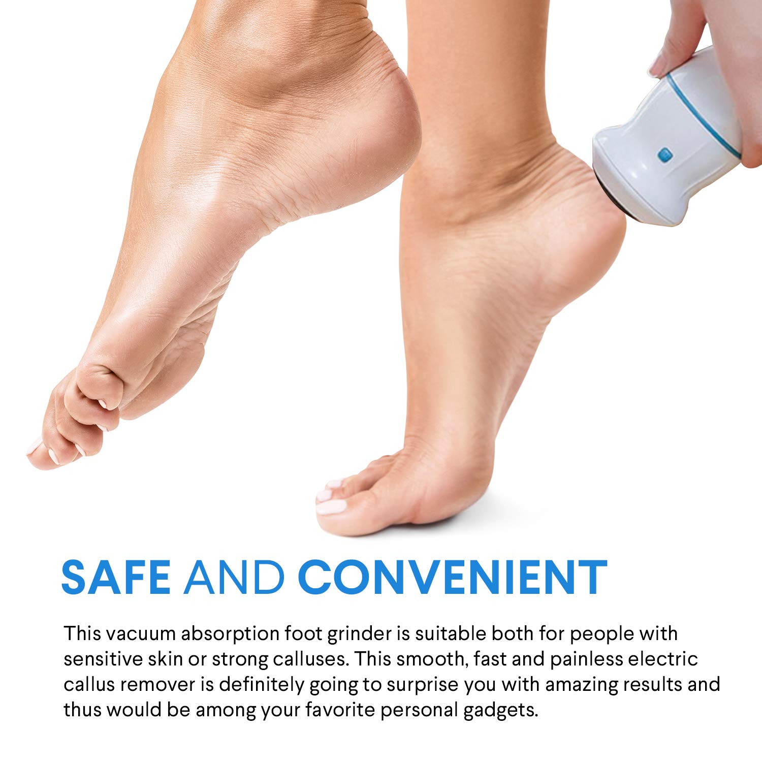 Portable Electric Foot Grinder - USB Electronic Foot File, Pedicure Foot Care Tools - Dual-Speed Callus Remover for Dead Hard Cracked Dry Skin - Foot Heel Repair
