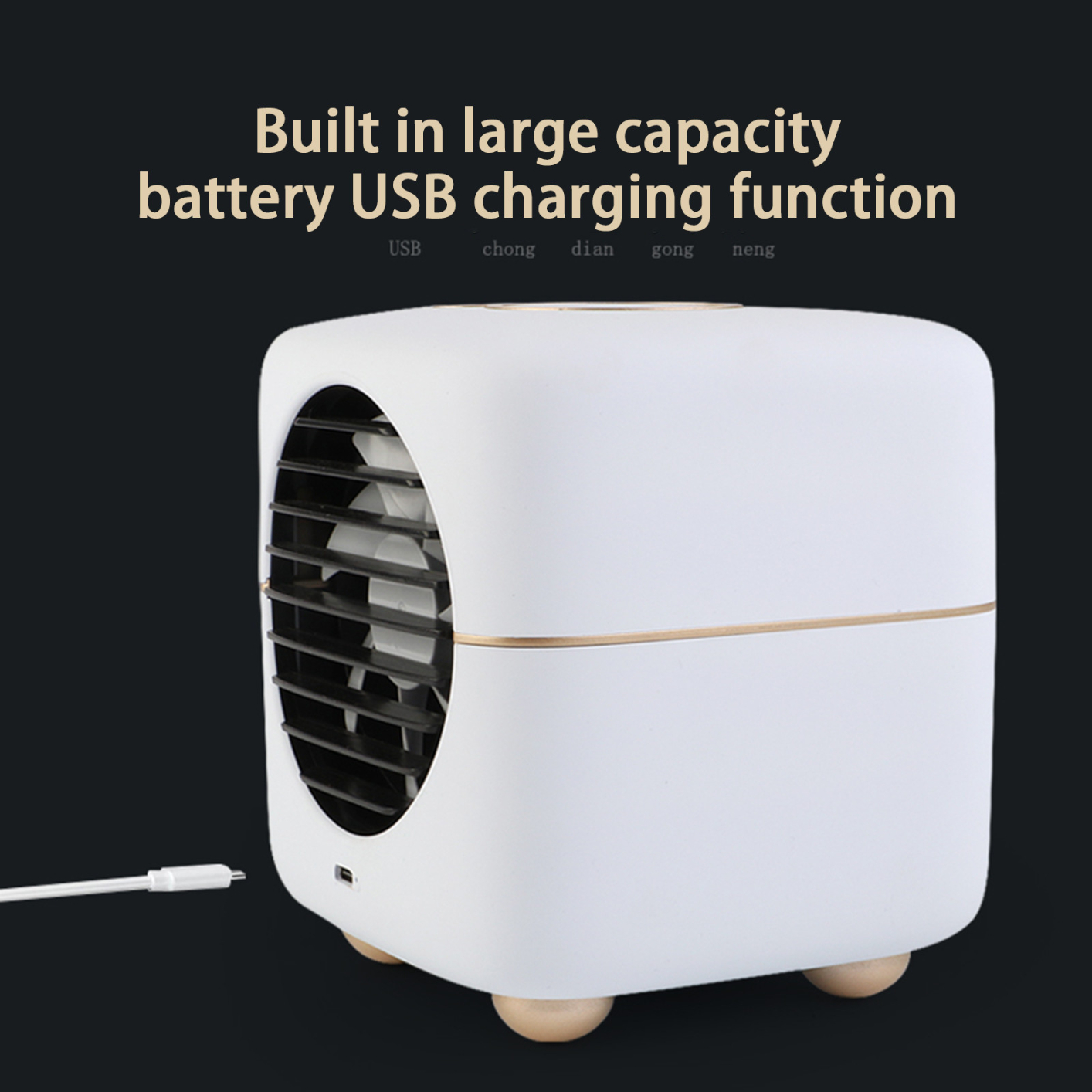 Desktop Natural Wind Mode Air Cooler Humidifying Spray Cooling Desktop Usb Small Fan Mini Water
