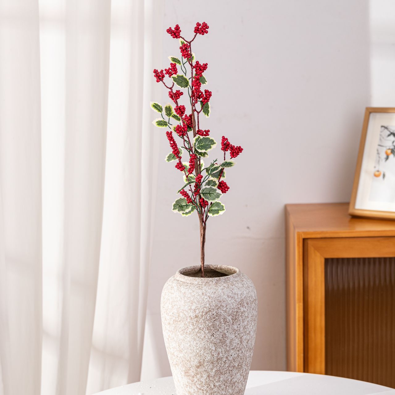 1PCS Faux Cherry Berry Flower Decoration - Table Xmas Bridal Decoration