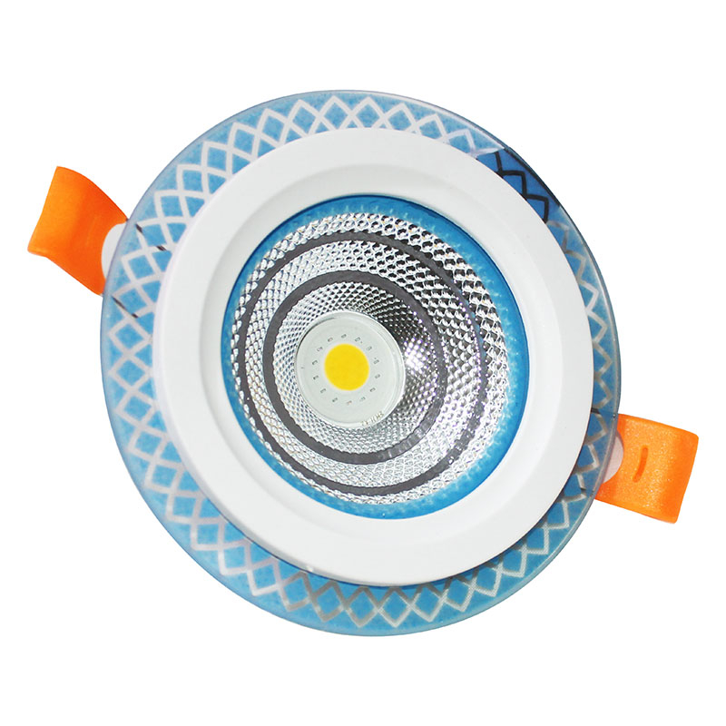 Leopard Cat 7W Downlight Warm white + blue light + purple lightRa=85 630Lm Tricolor Downlight  plastic embedded recessed led spotlight for home office led Downlight Ceiling Lights
