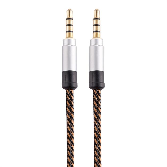 AUX Cable 4 Pole, 3.5mm to 3.5mm Auxiliary Stereo Audio Nylon Braided Aux Cord Compatible Car Home Stereos,Speaker,iPhone iPod iPad,Headphones,Sony