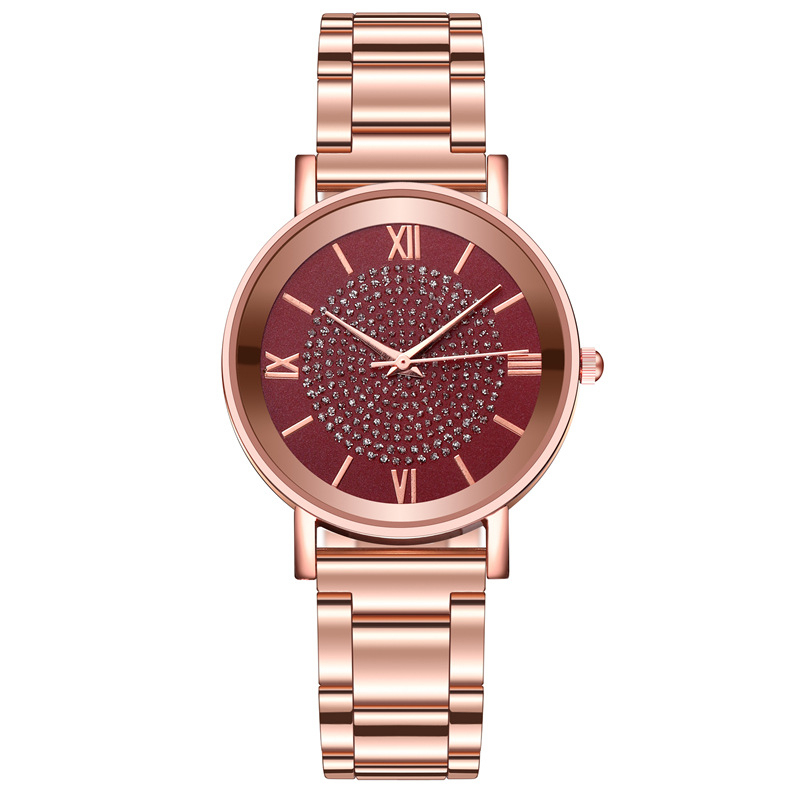 Ladies Watch Rose Gold Luxury Diamond Magnetic Bracklet Wristwatch for Women