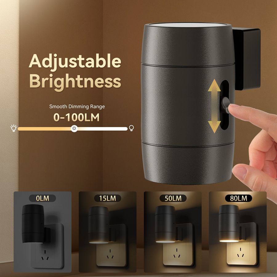 Amazon's best-selling product with adjustable brightness, rotatable plug-in light-sensing night light for corridor, living room and bedroom