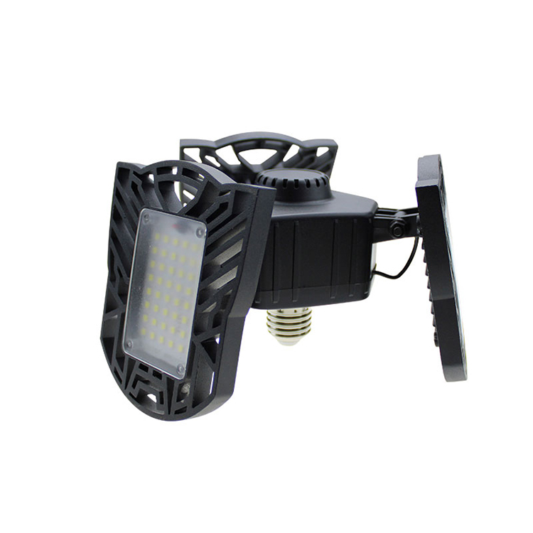 60W E27 6000LM Deformable LED Garage Ceiling Lights with 3 Adjustable Panels for Garage,Warehouse,Corridor (NO Motion Activated Sensor) White 6000-6500K

