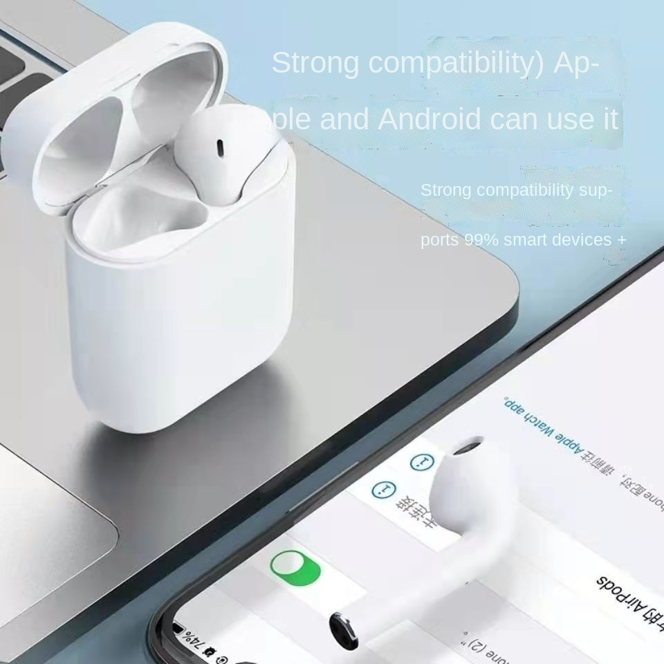 Macron INPODS12 Bluetooth headset touch in-ear Bluetooth headset mini cute (White )