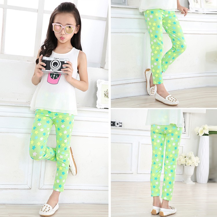 Girls Leggings Printing Flower Legging Infantil Para Menina Toddler Classic Leggings 2-14y Baby Girl Pencil Pants Kids Trousers
