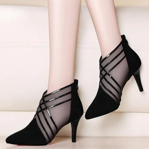 Mesh Breathable Stiletto High Heels Fashion Korean Fashion Single Shoes Women s Shoes Work Shoes TospinoMall online shopping platform in GhanaTospinoMall Ghana online shopping