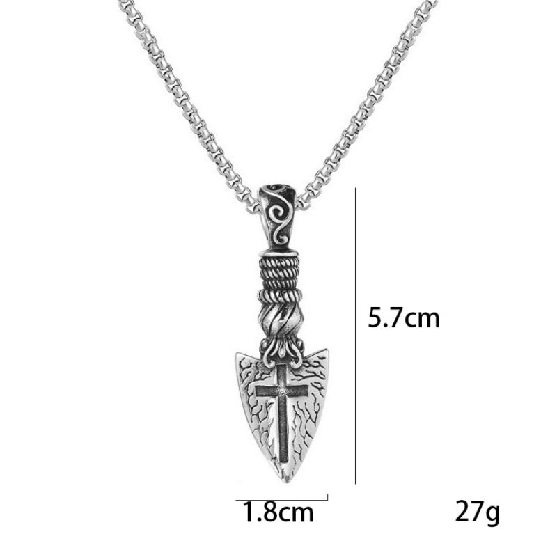 Necklace unisex Hip hop accessories, trendy, cross blade necklace, men's and women's titanium steel jewelry CRRSHOP free shipping pendant chain necklace