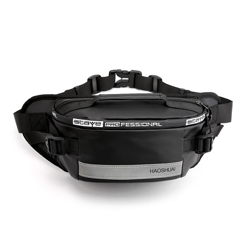 Trendy and cool multifunctional crossbody bag, men's casual outdoor sports chest bag, versatile and fashionable reflective strip waist bag