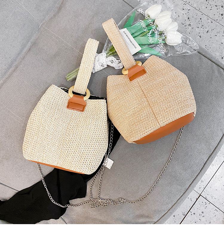 Women's 2024 new summer fashion straw-knitted handbag 7799