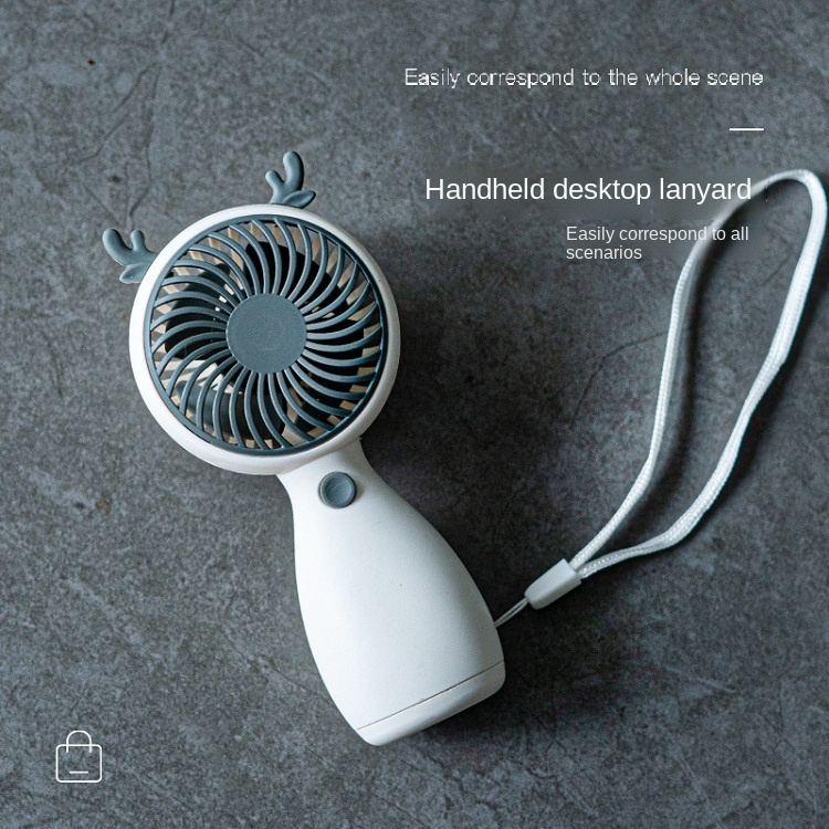 ubs handheld small fan, mini rechargeable model, strong wind, carry cartoon small fan 