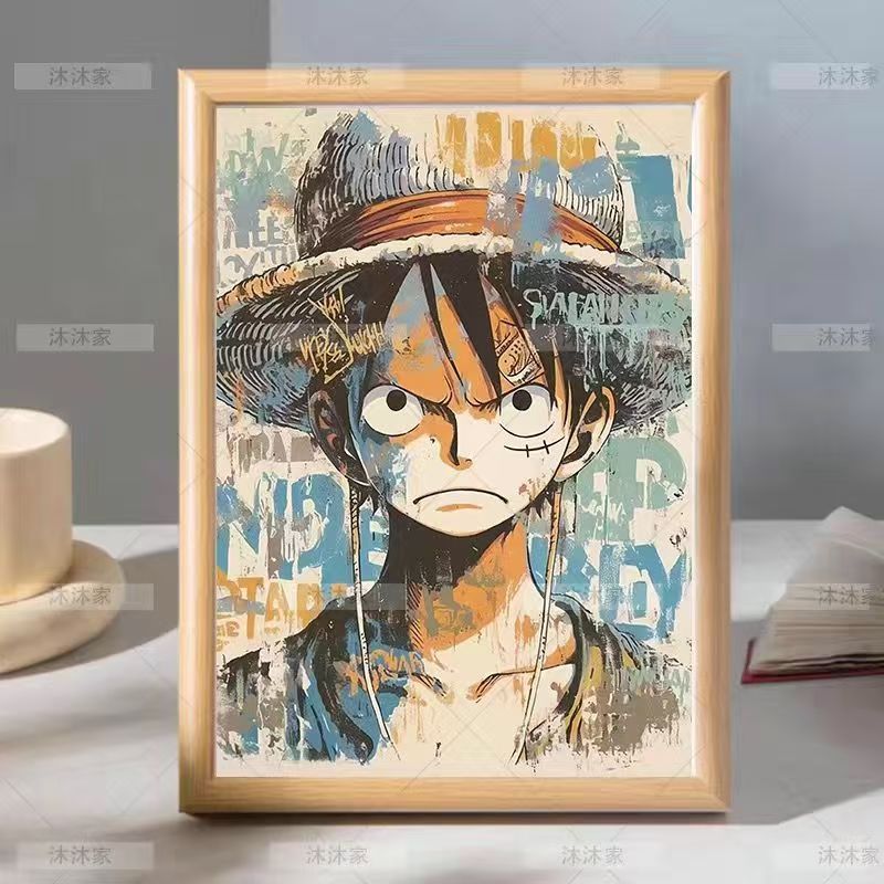 One Piece photo frame One Piece Luffy Handmade two-dimensional photo frame Japanese Zoro hand-painted friend gift