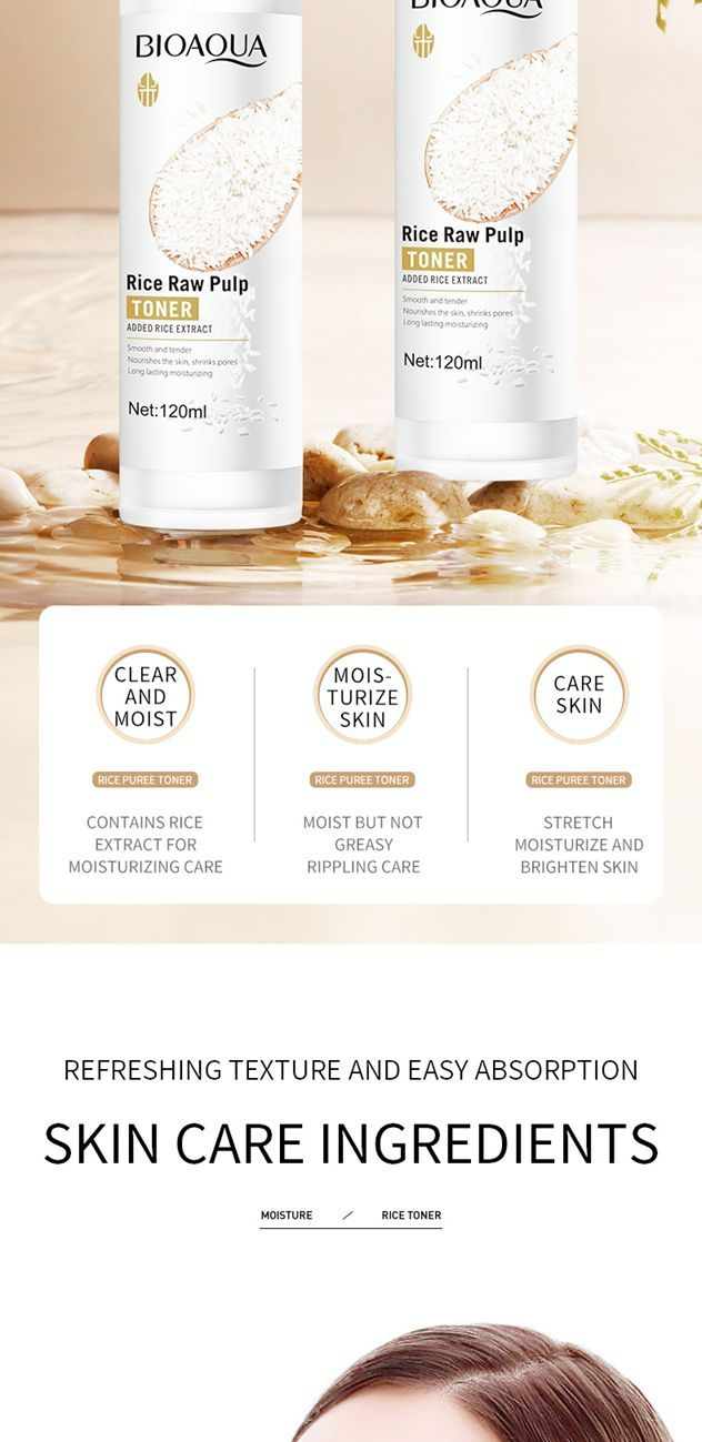 Rice Raw Pulp TONER, moisturizing and skin care toner