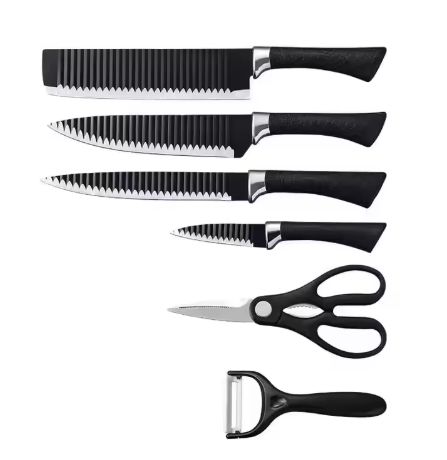 6PCS Kitchen Knives 2025 Hot Multifunction Stainless Steel Sharp Blade 6pcs Non-Stick Knives Set Accessories Fruit & Vegetable Tools