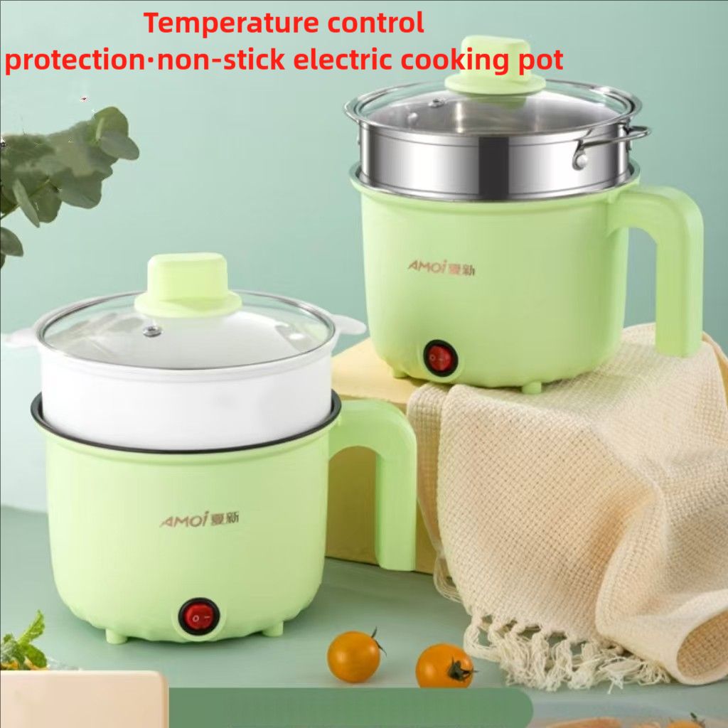 XIAXIN multifunctional electric cooking pot with steamer, portable cookware,stew,boil,saute,fry,steam,1.8L