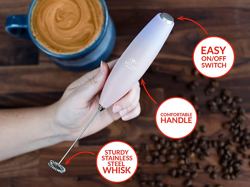 Ultron Milk Frother Electric - Battery Powered Coffee Blender Handheld - Easy to Use Coffee Blender Frother - Portable Mini Blender for Cappuccino, Smoothie, Matcha, Hot Chocolate, Mini Foamer
