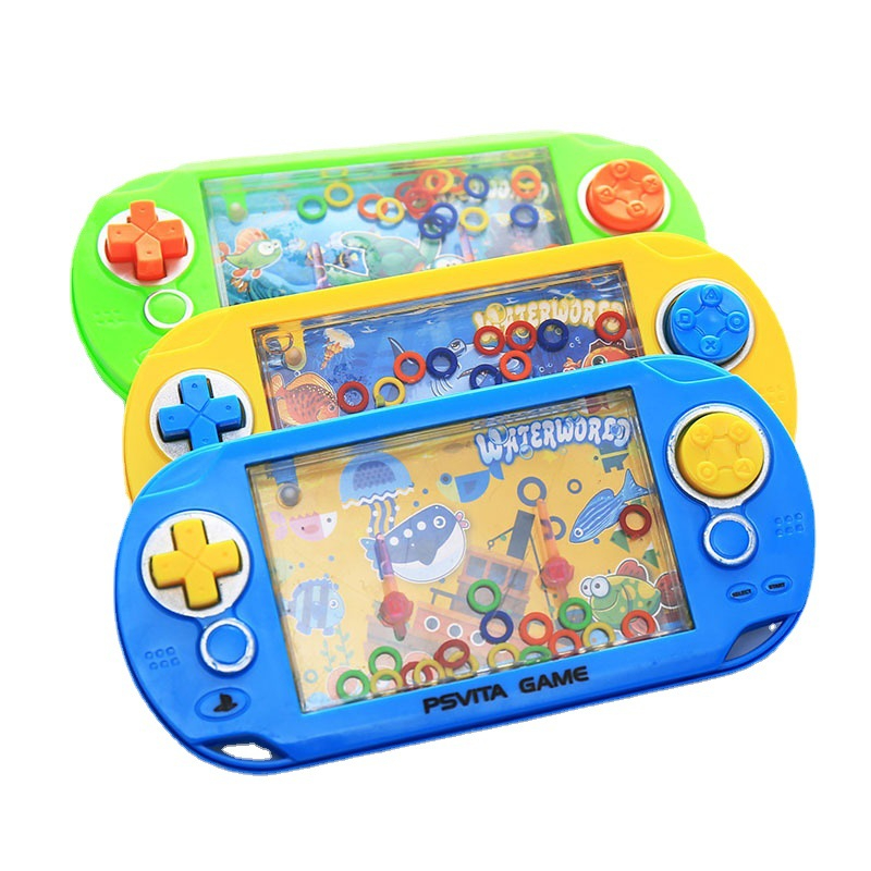 PSP Style Cartoon Funny Water Handheld Game Console Ring Toss Puzzle Machine Toy Gift Colorful Arcade Video for Kids Children Early Education