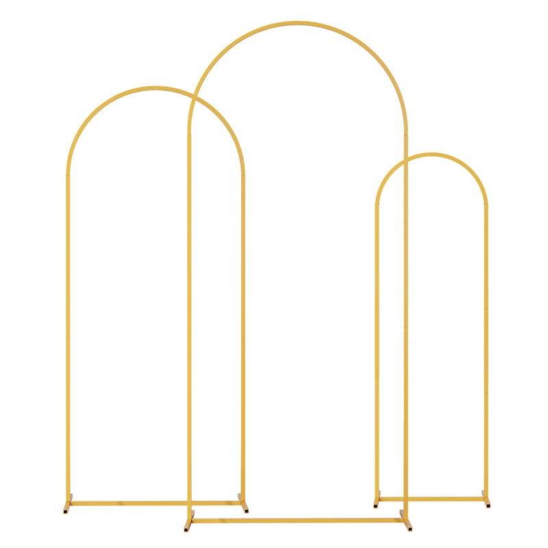 Metal Wedding Arch, Set of 3 Backdrop Stand for Wedding, Bridal, Indoor Outdoor Party Decoration