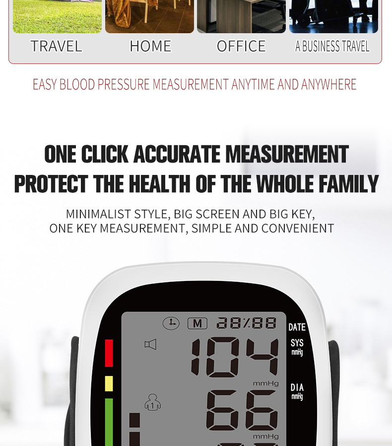 KWL-B03 Blood Pressure Monitor Automatic Adjustable Wrist Cuff Automatic Reading Memory for Home Use
