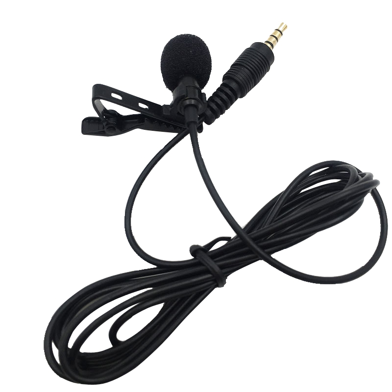 3.5 mm Microphone Clip Tie Collar for Mobile Phone Speaking in Lecture 1.5m Bracket Clip Vocal Audio Lapel Microphone