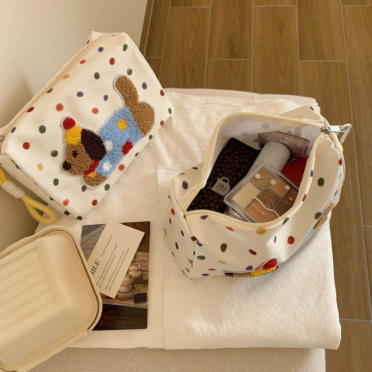 Large Capacity Cosmetic Bag for Women, New Portable Makeup Storage Bag, Travel Toiletry Wash Bag for Skincare & Cosmetics

