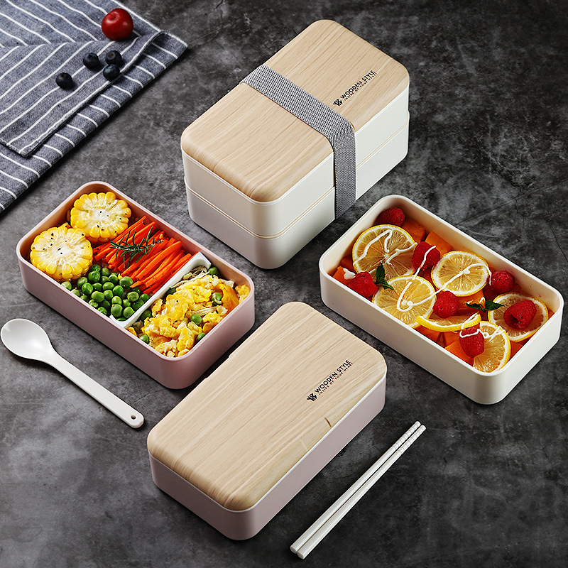 Premium Bento Lunch Box in Modern Colors - 2 Compartments, Leak-proof - Includes Divider, Cutlery & Chopsticks - Japanese Bento Box for Adults & Kids - Zero Waste & Food-Safe