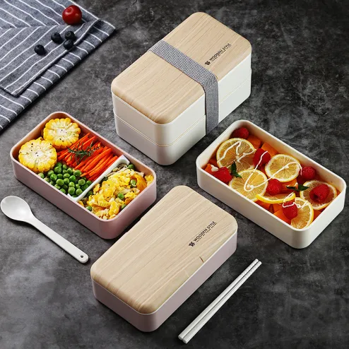 1pc Random Color Bento Box Leak-proof Lunch Container,Lunch Box With  Folding Handle Portable Meal Prep Containers