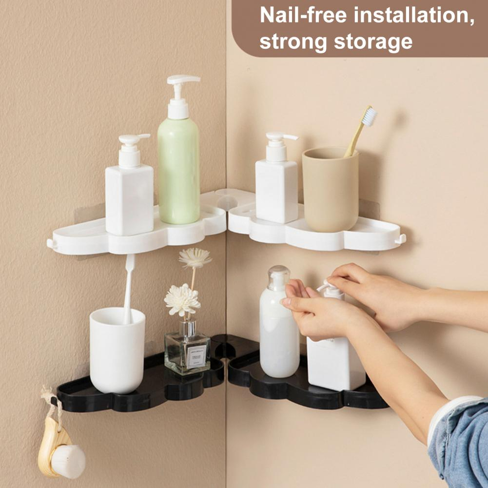 Bathroom Corner Shelves Shower Shelf Angel Wings Household Dishcloth Sponge Dual Drain Basket Kitchen Faucet Storage Rack
