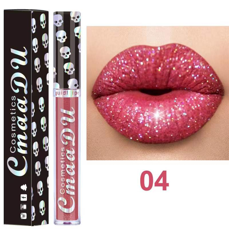 CmaaDu Diamond Liquid Lipstick 8 Color Shiny Metal Color Lip Gloss Waterproof Lasting Lips Makeup Cosmetic for Women Beauty