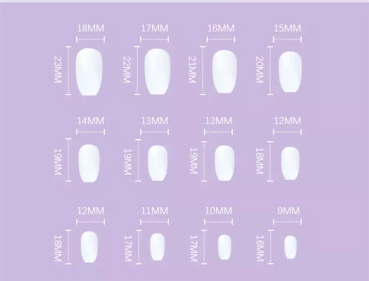 JP1223 24 Pcs Glossy Press on Nails, Medium Length French Square Fake Nails, Acrylics Full Cover False Nails for Women and Girls