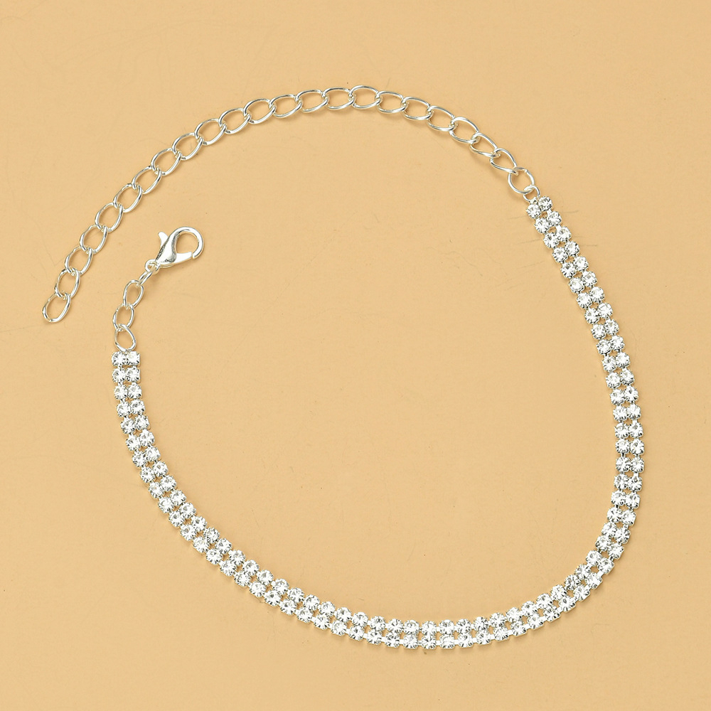 Women Jewelry Bracelet Anklet 3mm Tennis Chain Iced Out Diamond Anklet