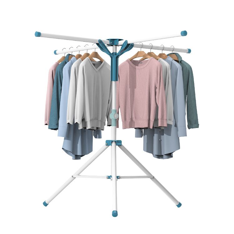 Floor-standing folding clothes drying rack indoor and outdoor four-corner clothes drying bedroom telescopic rod home balcony drying quilt