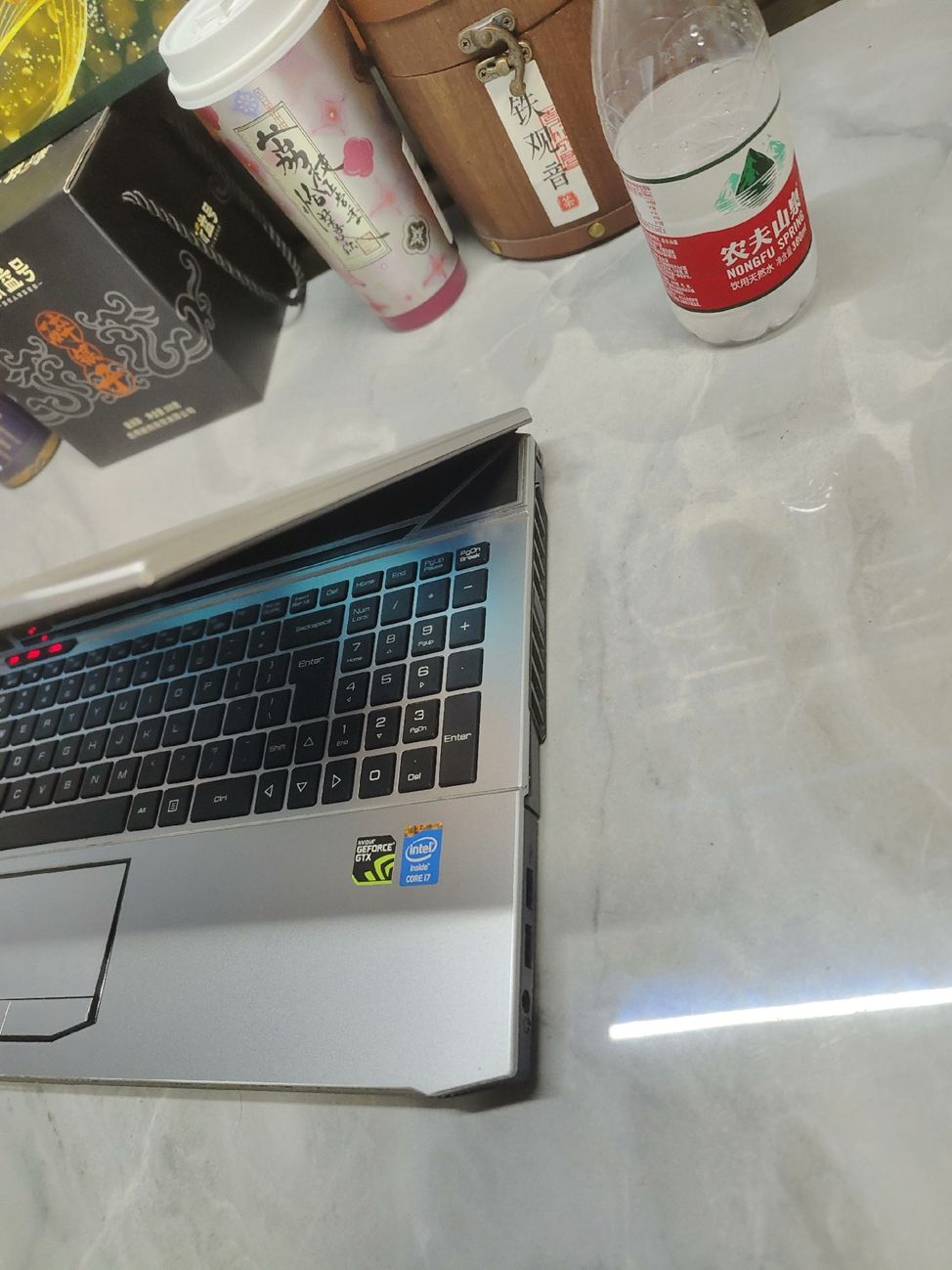 High configuration game book i7 standard pressure four core eight line 4G unique hero league csgo2 gave him love 5 across the line of fire Sword Spirit Genshin Impact entertainment learning office drawing 15.6 inch silver white 【Lowest Price Online】
