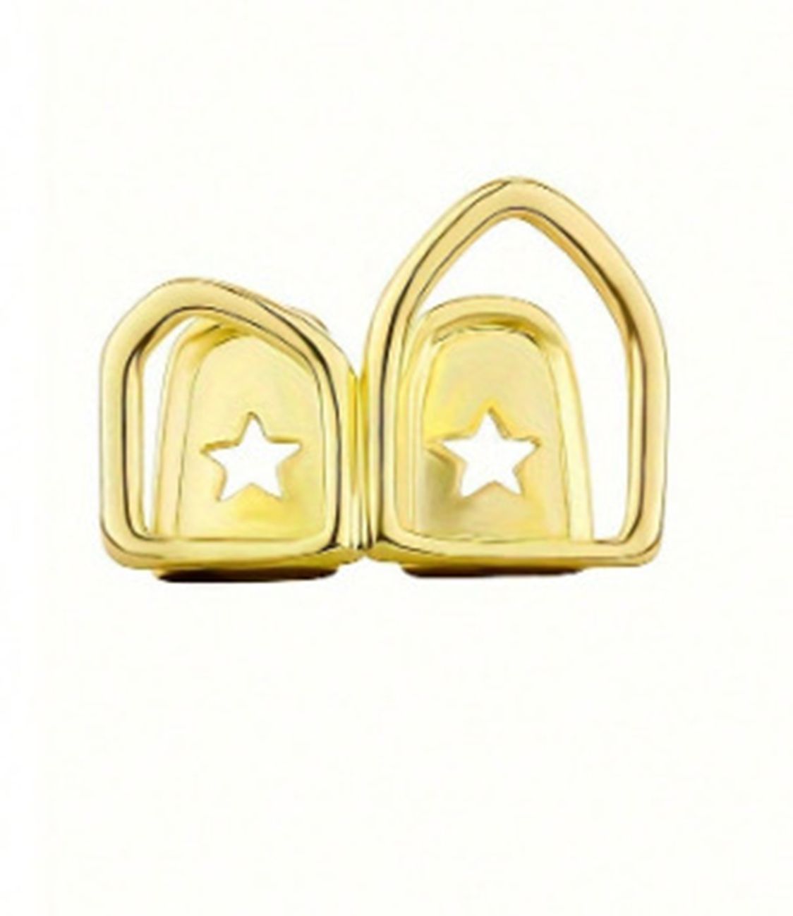 【Square】Fangs single tooth decoration hip-hop punk style party trend tooth decoration hollow geometric glossy braces Teeth Grillz gold grillz silver grillz gold teeth silver teeth