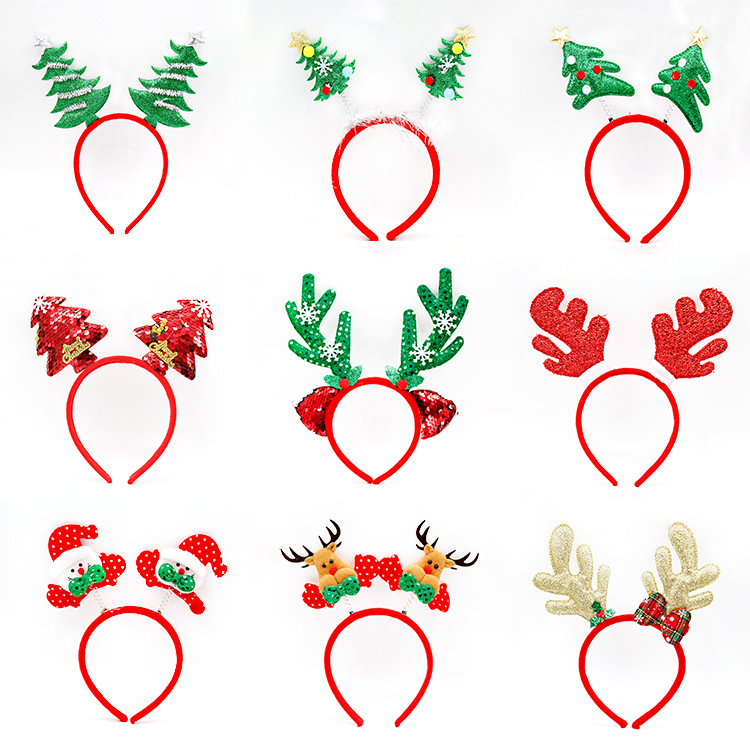 Christmas Decorations For Home Decor New Year Hair Band Gifts For Children Santa Claus Deer Snowman Christmas Ornaments Headband