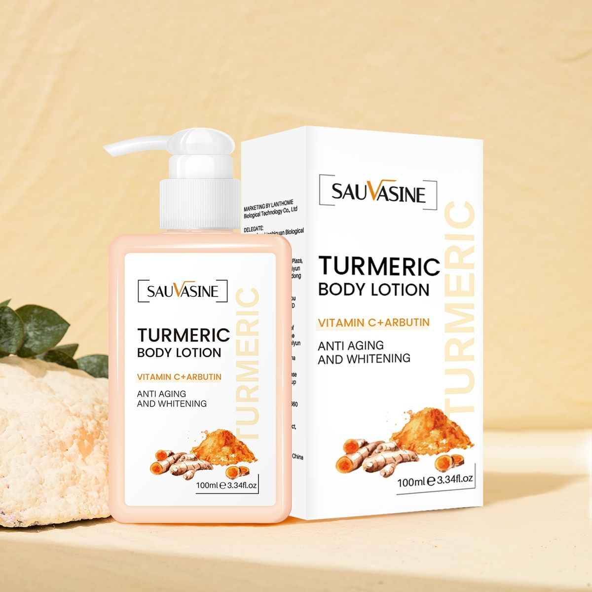 SAUVASINE Turmeric Body lotion brightens the skin and gently brightens the body