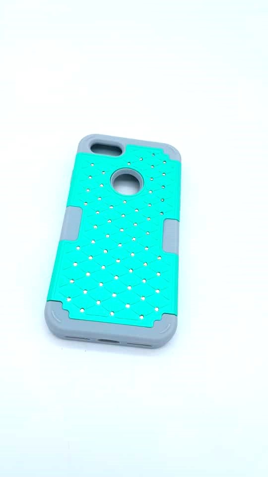 iPhone 8 Case, iPhone 7 Case, Soft Interior Silicone Bumper & Hard Shell Solid PC Back, Shock-Absorption Bling Diamond Hybrid Dual-Layer Cover (GREEN , PINK)

GREEN 